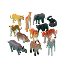 Mini animaux de la savane en plastique aux coloris variés - x12pcs